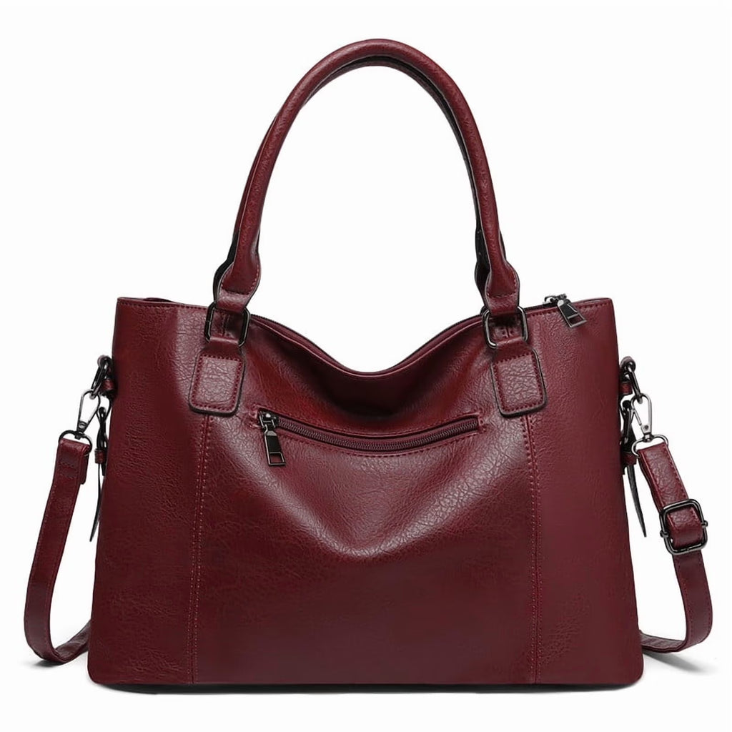 Satchel Handbag for Women with Shoulder Strap Medium Top Handle Purse Crossbody Bag Soft Leather Work Tote