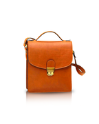 Briefcase Shoulder Bag Brown Colonial — Full-Grain Leather