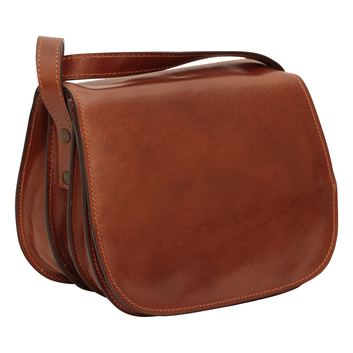 Women's Shoulder Bag Brown — Full-Grain Calfskin