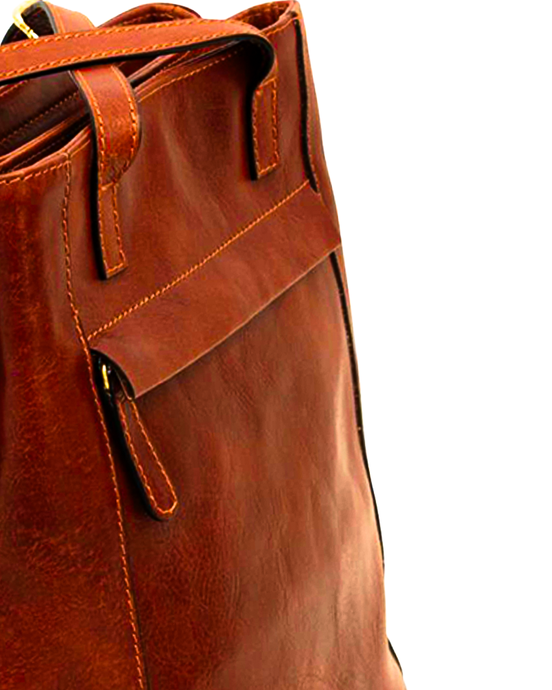 Backpack Shoulder Mahogany — Calfskin Premium