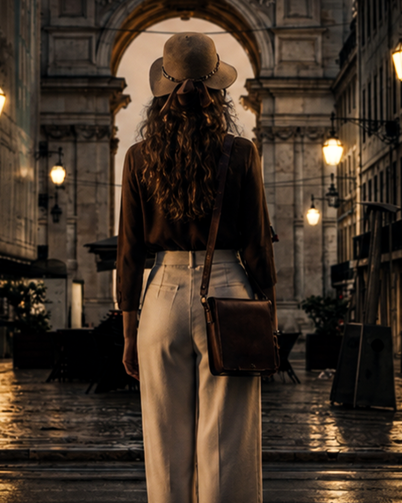 Crossbody Bag Chestnut — Premium Cowhide Leather