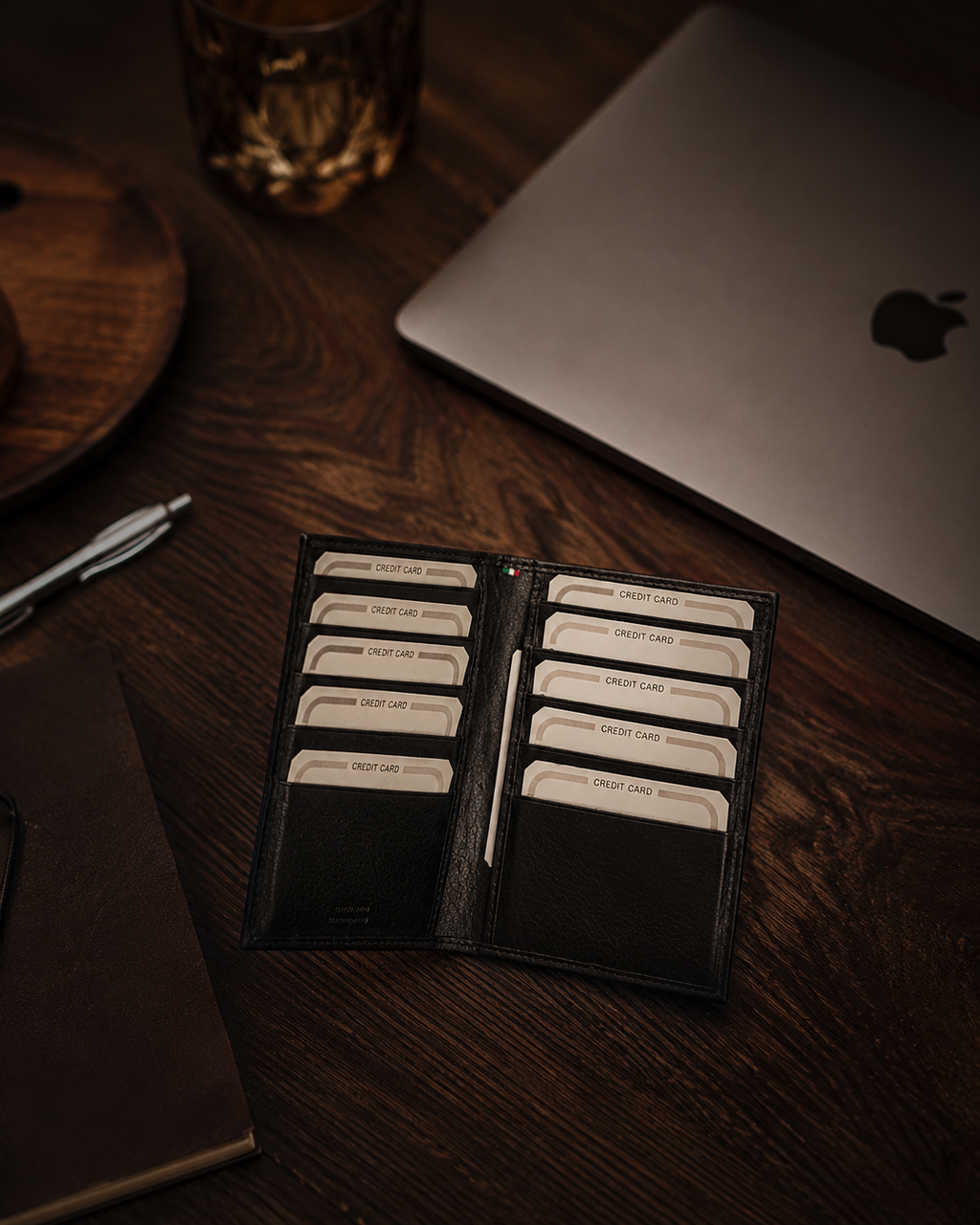 Card Holder RFID Black — Cowhide Leather