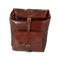 Backpack Brown 4151 — Full-Grain Leather con Trolley Strap