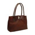 Bolso Two-Handle Mahogany — Cuero Full-Grain Bicolor