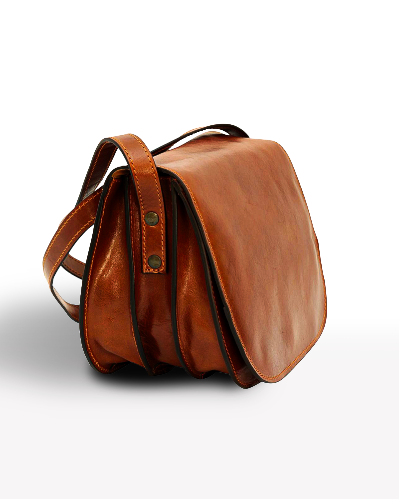 Women's Shoulder Bag Brown — Full-Grain Calfskin