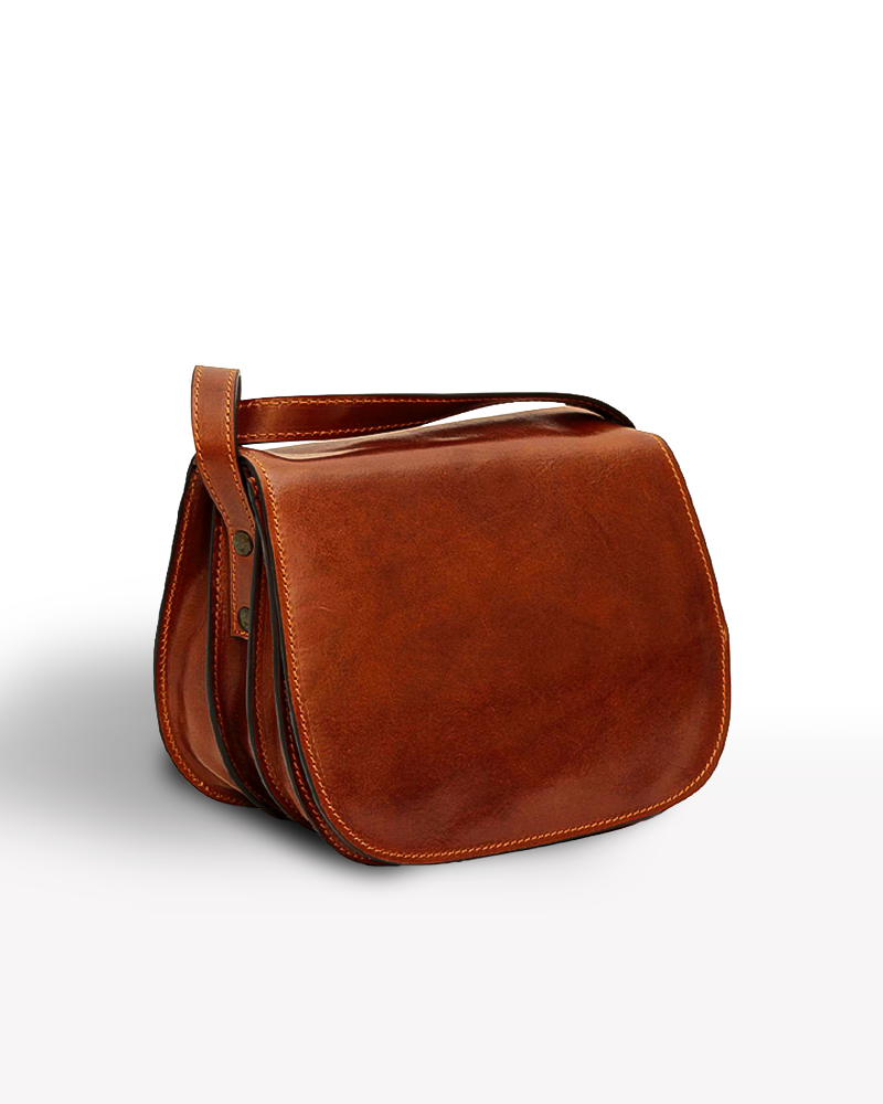 Women's Shoulder Bag Brown — Full-Grain Calfskin