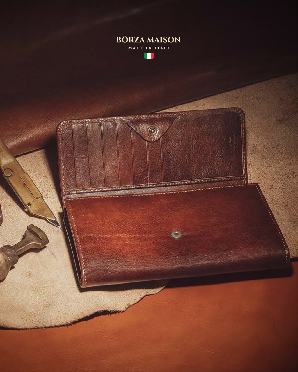 Women's Wallet — Full-Grain Calfskin Leather with RFID | Brown