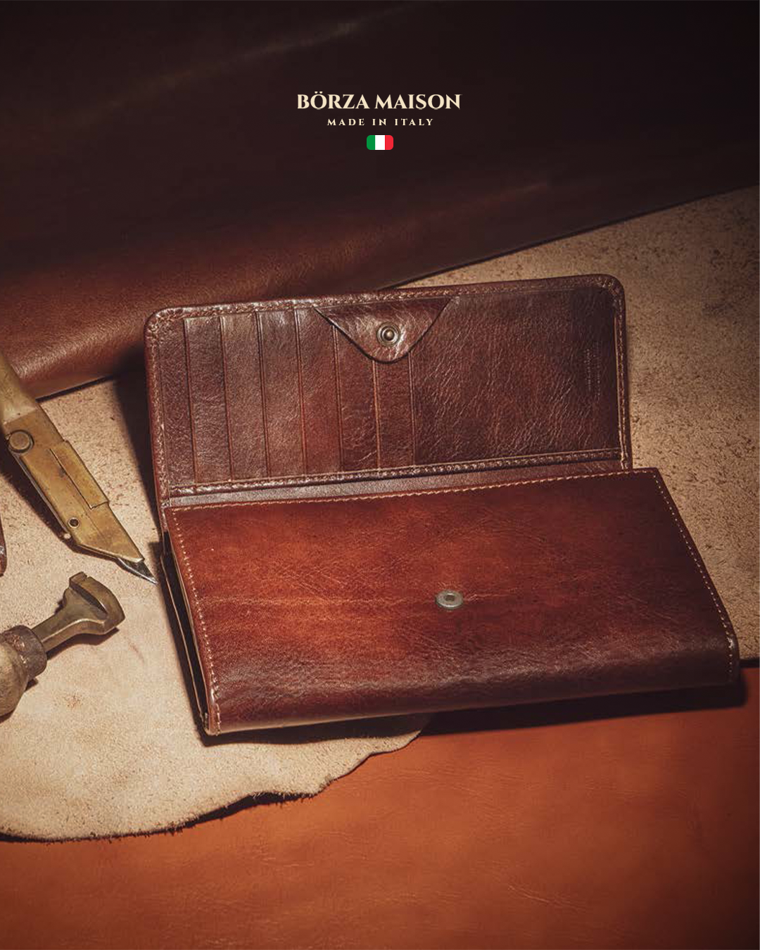 Women's Wallet — Full-Grain Calfskin Leather with RFID | Brown