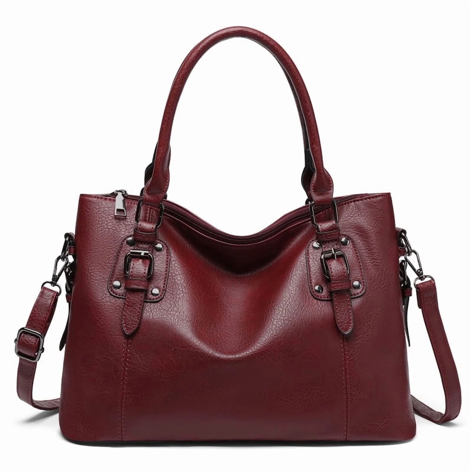 Satchel Handbag for Women with Shoulder Strap Medium Top Handle Purse Crossbody Bag Soft Leather Work Tote